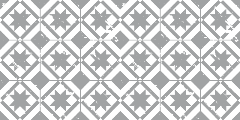 Alfombra vinílica mosaico de baldosas estrelladas - TenVinilo