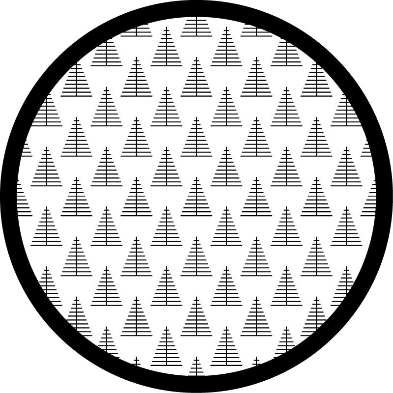 Alfombra vinílica nórdica árboles grises geométricos - TenVinilo