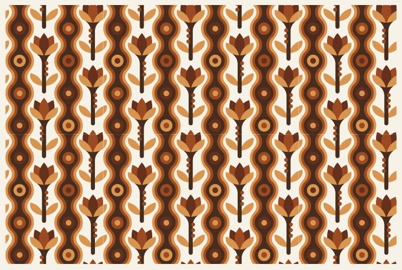 Alfombra vinílica flores ondas florales maravillosas - TenVinilo