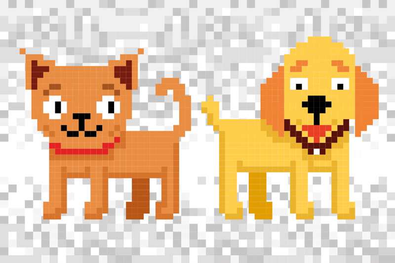 Alfombra vinílica infantil amigos mascotas pixelados - TenVinilo