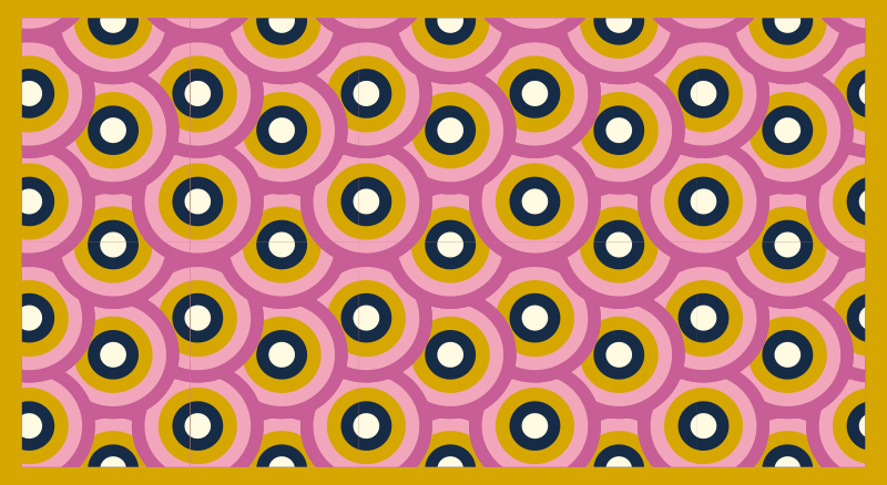 Alfombra de vinilo geométrica Círculos naranjas de los 70 - TenVinilo