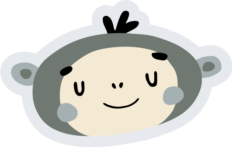 Alfombra vinílica bebé cara de mono nórdico - TenVinilo