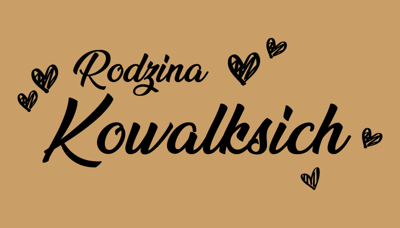 Alfombra vinilo recibidor Nombre de la familia en negro - TenVinilo