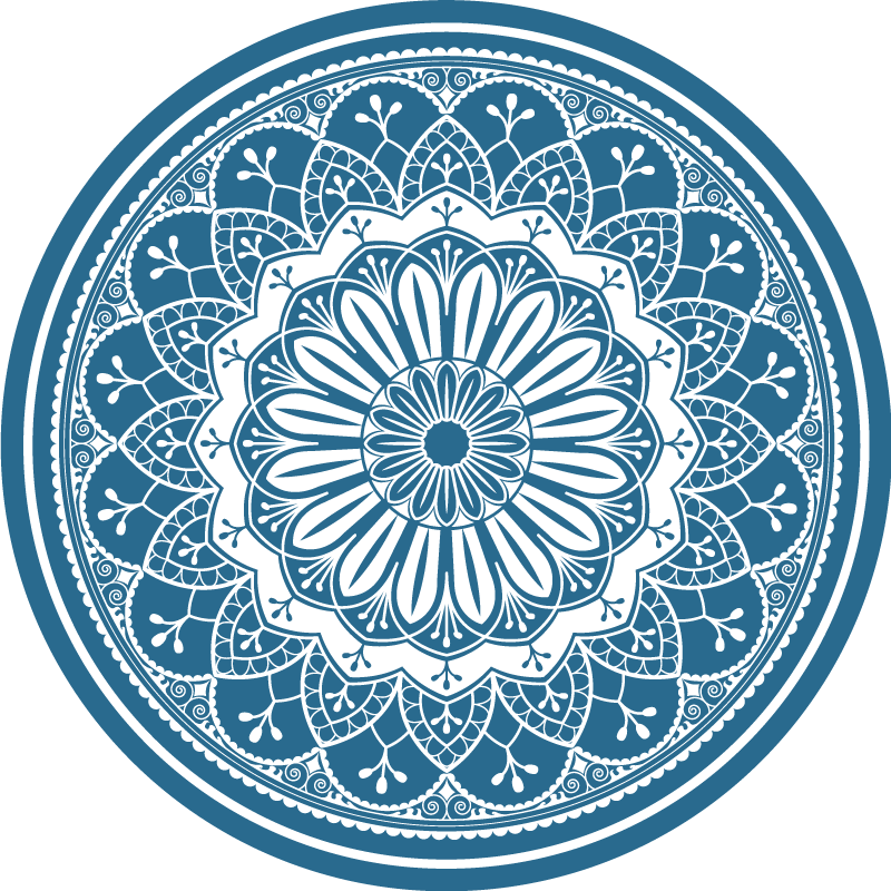 Alfombra vinílica mandala mandala azul elegante - TenVinilo