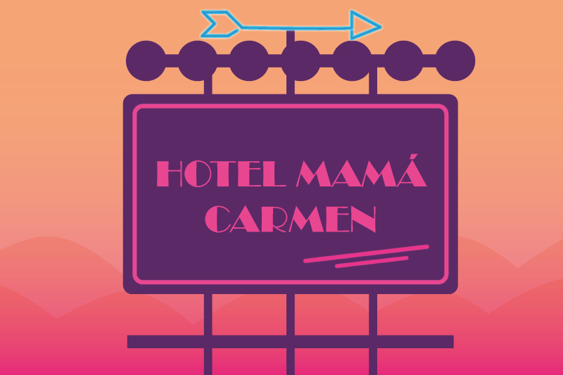 Alfombra vinílica con nombre Hotel de mamá - TenVinilo