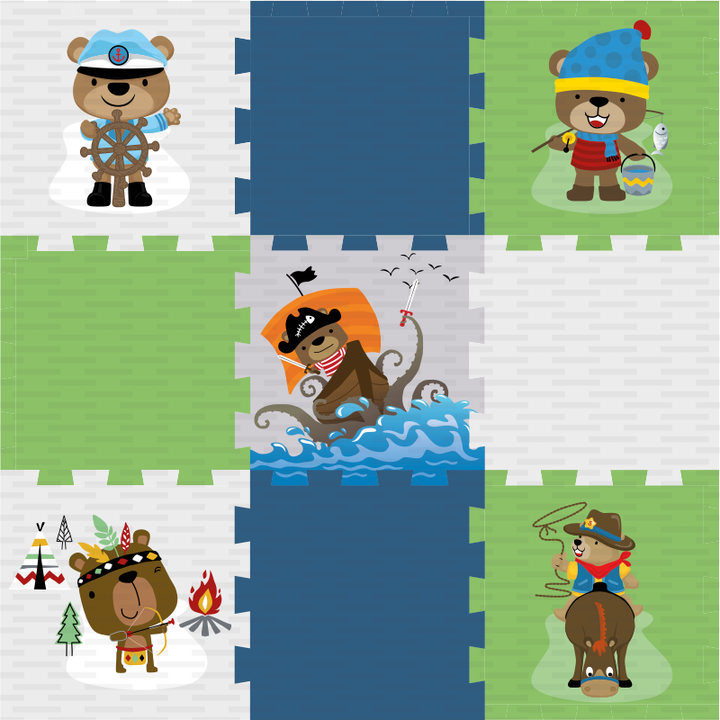 Alfombra vinílica bebé posavasos del juego de los niños de las av - TenVinilo