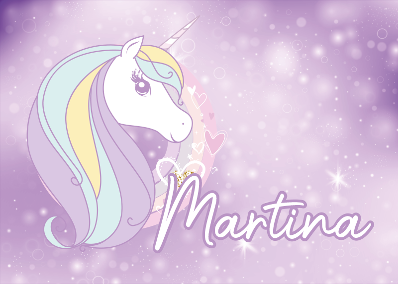 Alfombra vinílica personalizable país de los unicornios - TenVinilo