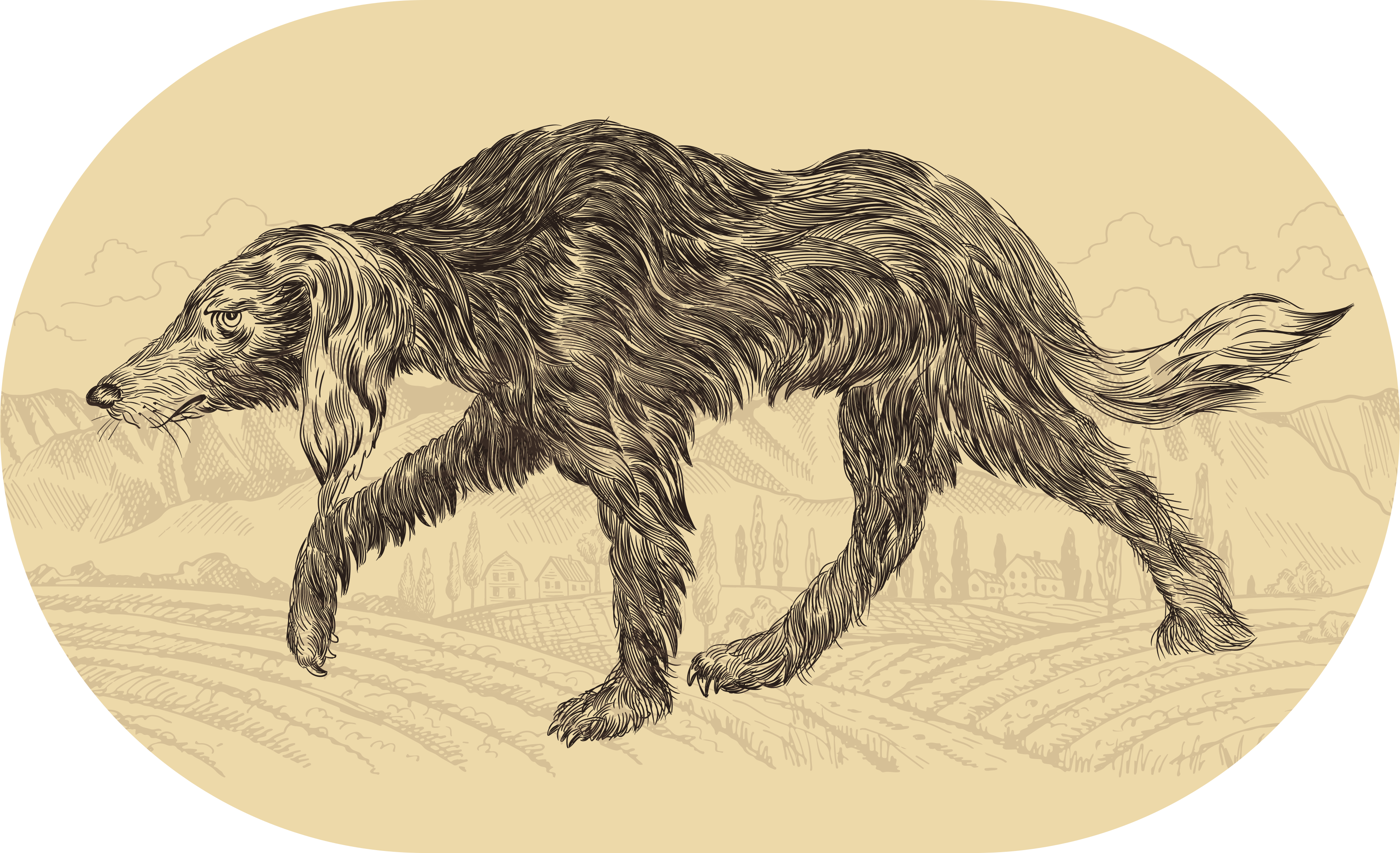 Alfombra vinilo cocina Perro viejo cansado - TenVinilo