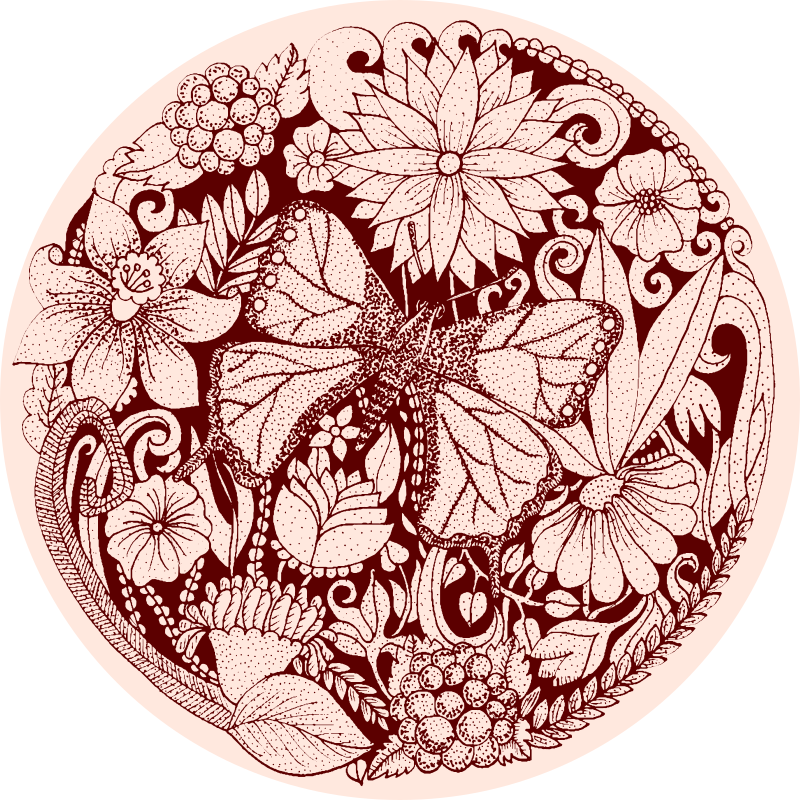 Alfombra vinílica dormitorio Flores vintage y mariposas - TenVinilo