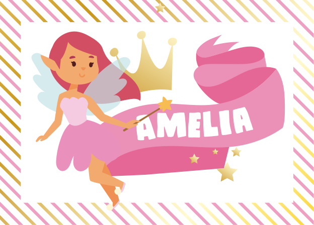 Alfombra vinílica infantil Nombre de la princesa de hadas - TenVinilo
