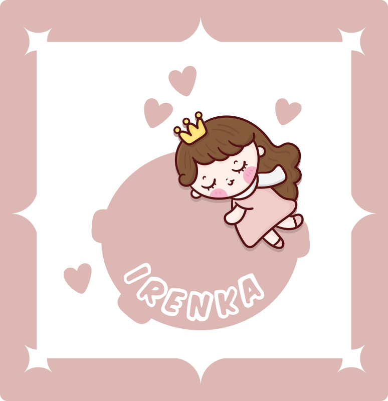 Alfombra vinílica personalizable lindo tema de princesa - TenVinilo