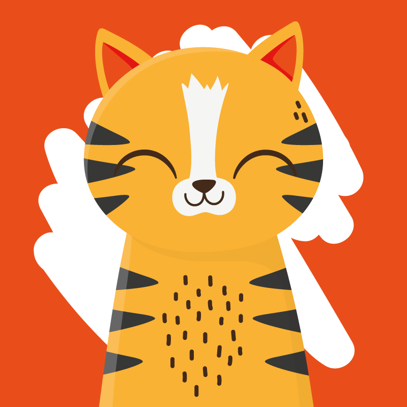 Alfombra vinílica bebé diseño de tigre feliz - TenVinilo