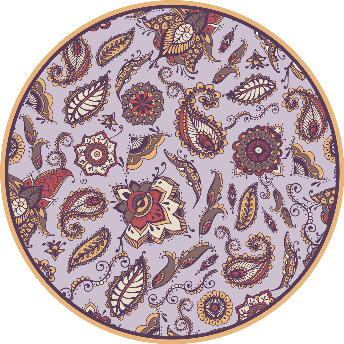 Alfombra vinílica dormitorio Patrón de bandana boho oriental - TenVinilo