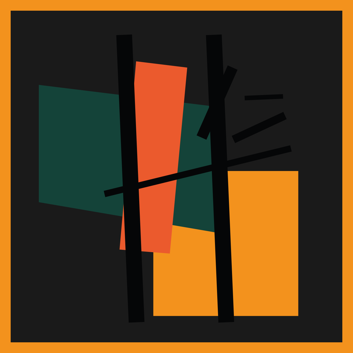 Alfombra vinílica moderna segmentos de color abstractos - TenVinilo