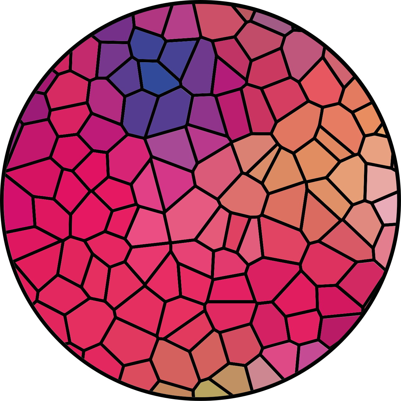 Alfombra vinílica redonda composición de mosaico animado - TenVinilo