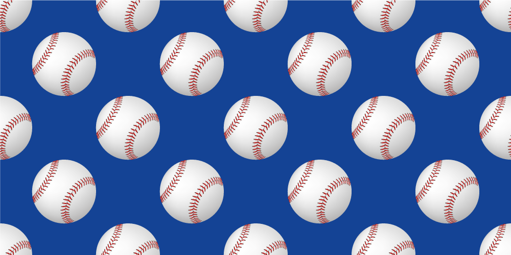 Alfombra vinilo rectangular Pelotas de béisbol sobre un fondo azu - TenVinilo