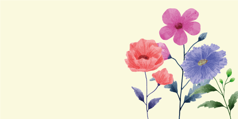 Alfombra vinílica flores composición botánica vibrante - TenVinilo