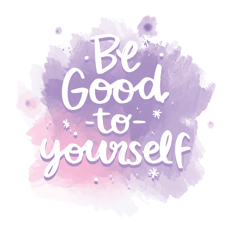 Alfombra vinilo cuadrada Mensaje de letras positivas estilo acuar - TenVinilo