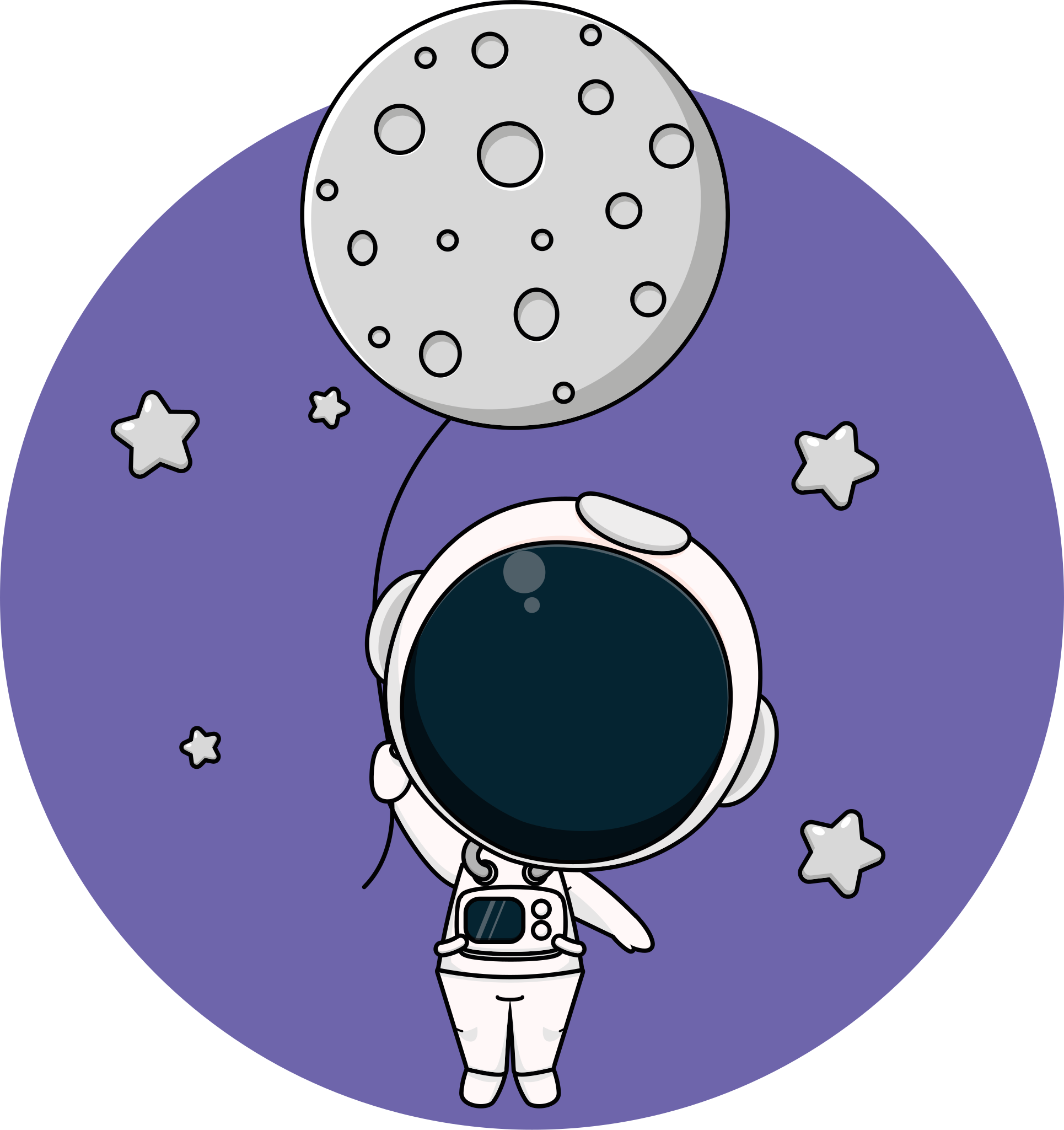 Alfombra vinílica infantil Lindo astronauta y globo lunar - TenVinilo