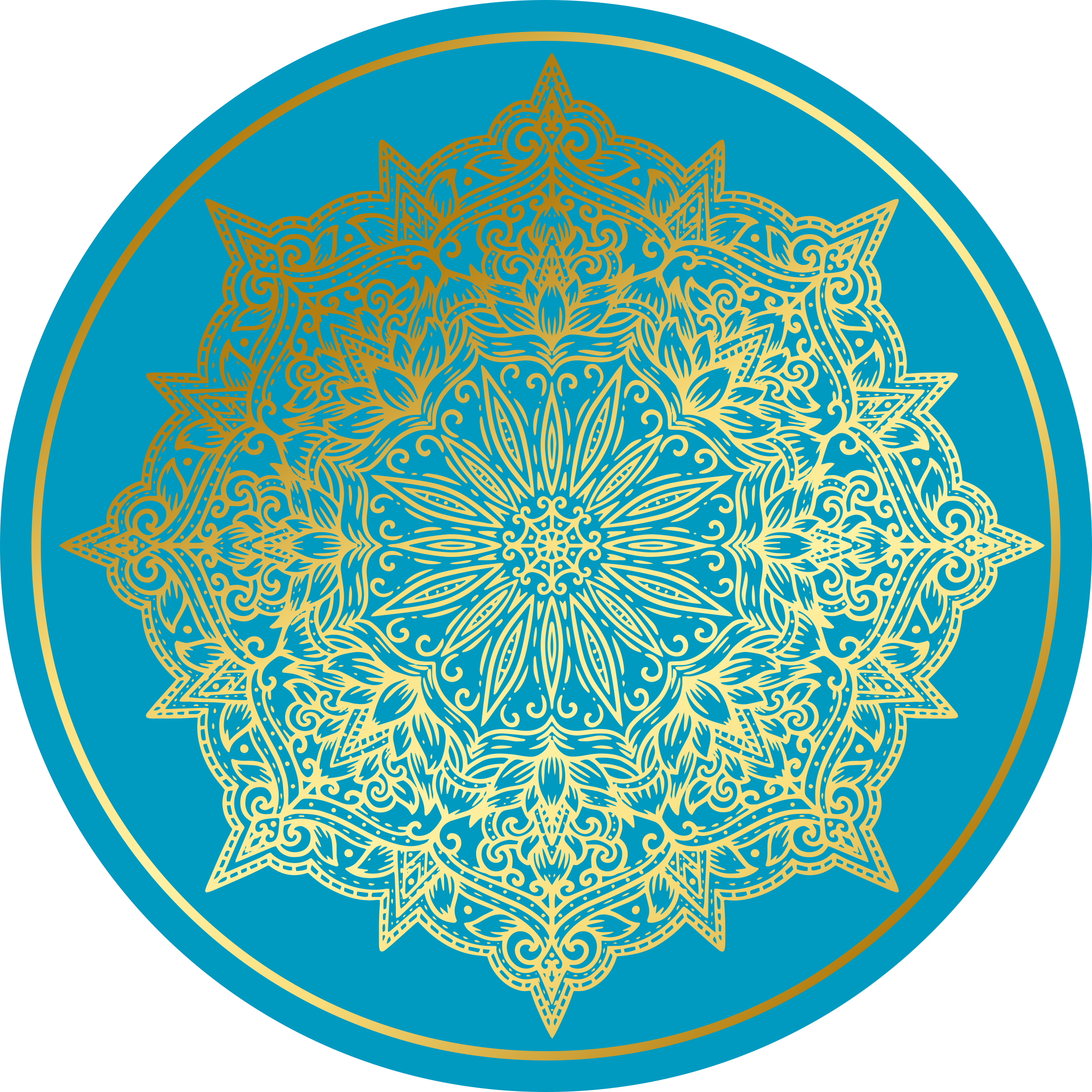 Alfombra vinílica redonda obra de arte de mandala compleja - TenVinilo