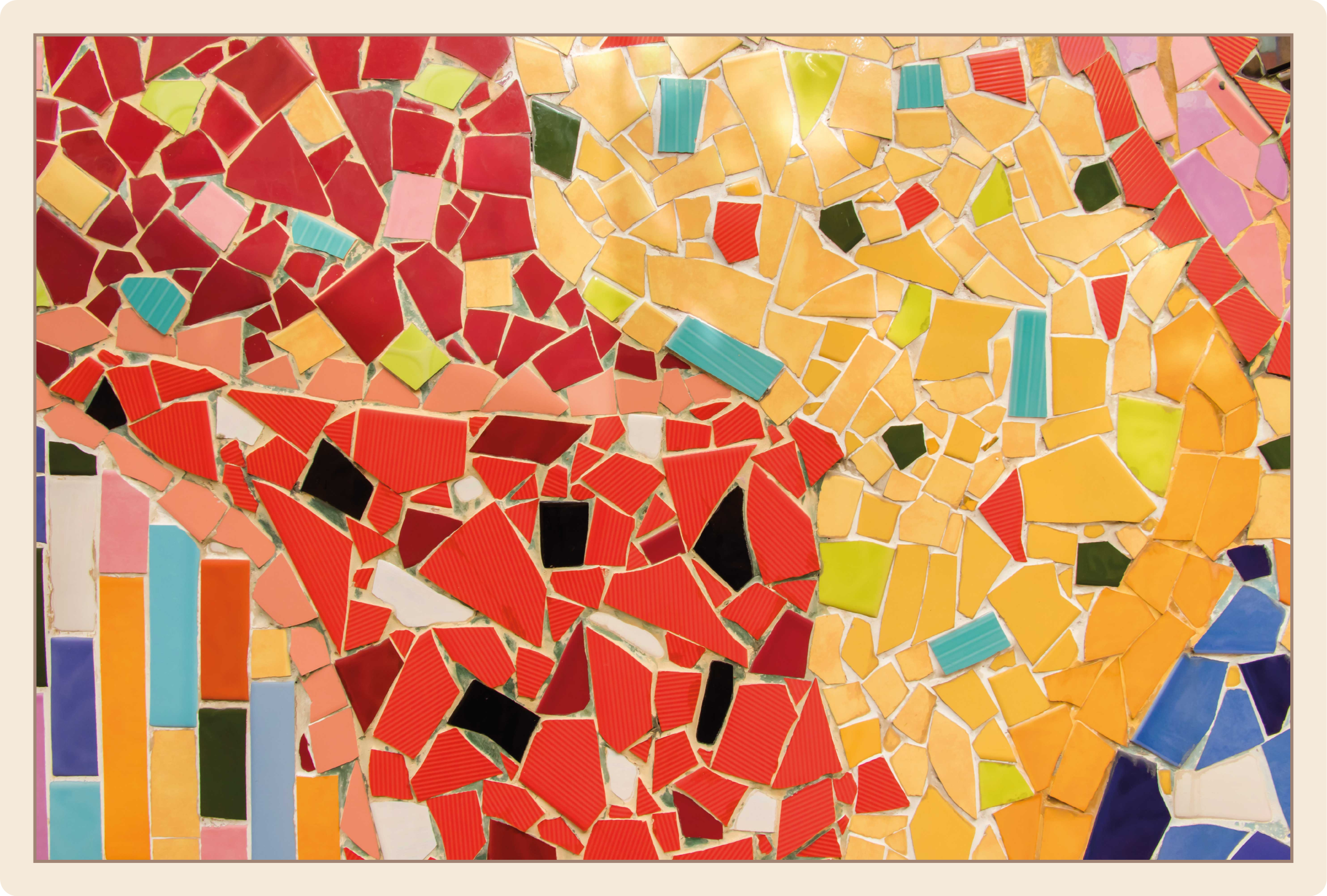 Alfombra vinílica mosaico arreglo de azulejos vibrantes - TenVinilo