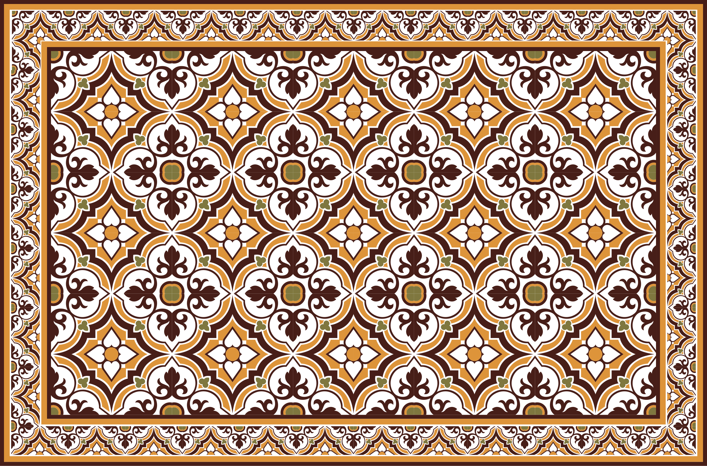 Alfombra vinílica hidráulica elaborado arreglo de mosaico - TenVinilo