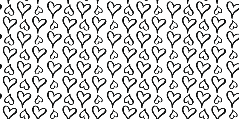 Alfombra vinílica textura patrón corazones negros - TenVinilo