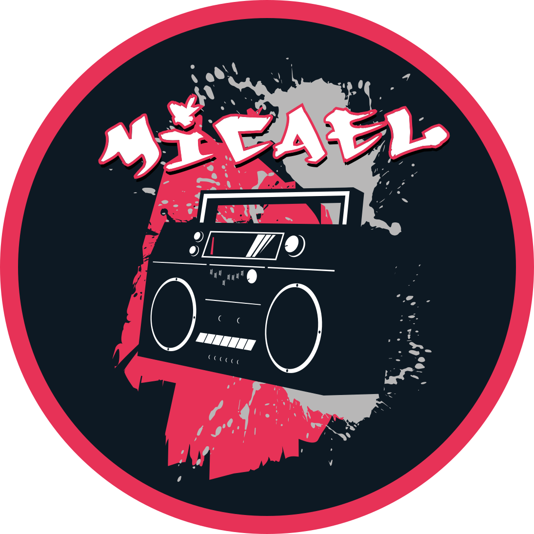 Alfombra vinílica personalizable tema de boombox retro - TenVinilo