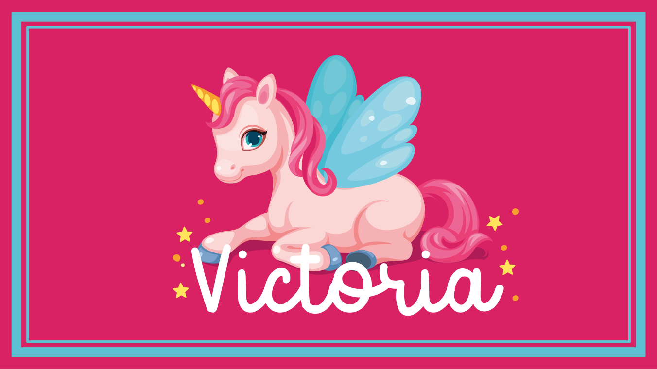 Alfombra vinílica personalizable Divertido unicornio rosa feliz - TenVinilo