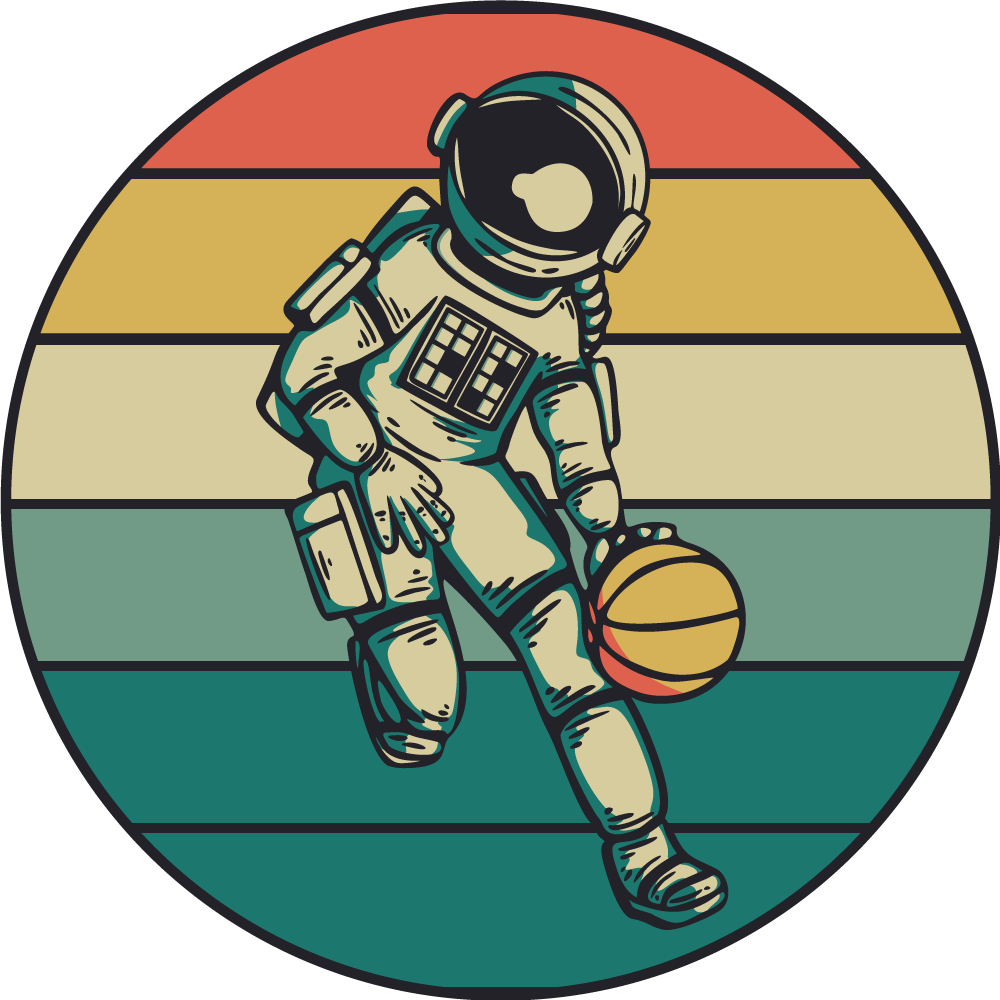 Alfombra vinílica juegos juego de baloncesto de astronautas - TenVinilo