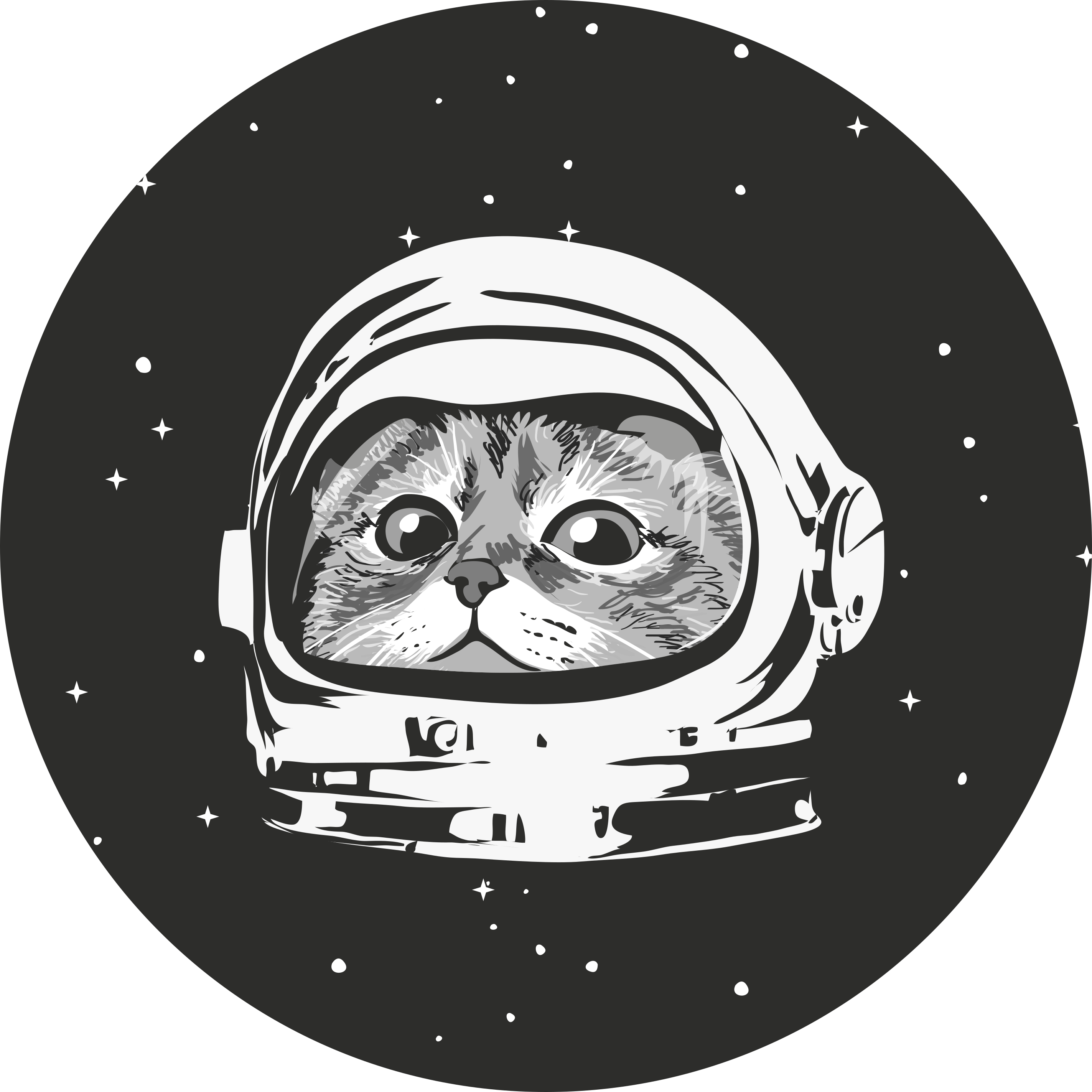 Alfombra vinílica dormitorio Lindo gato con casco de astronauta - TenVinilo