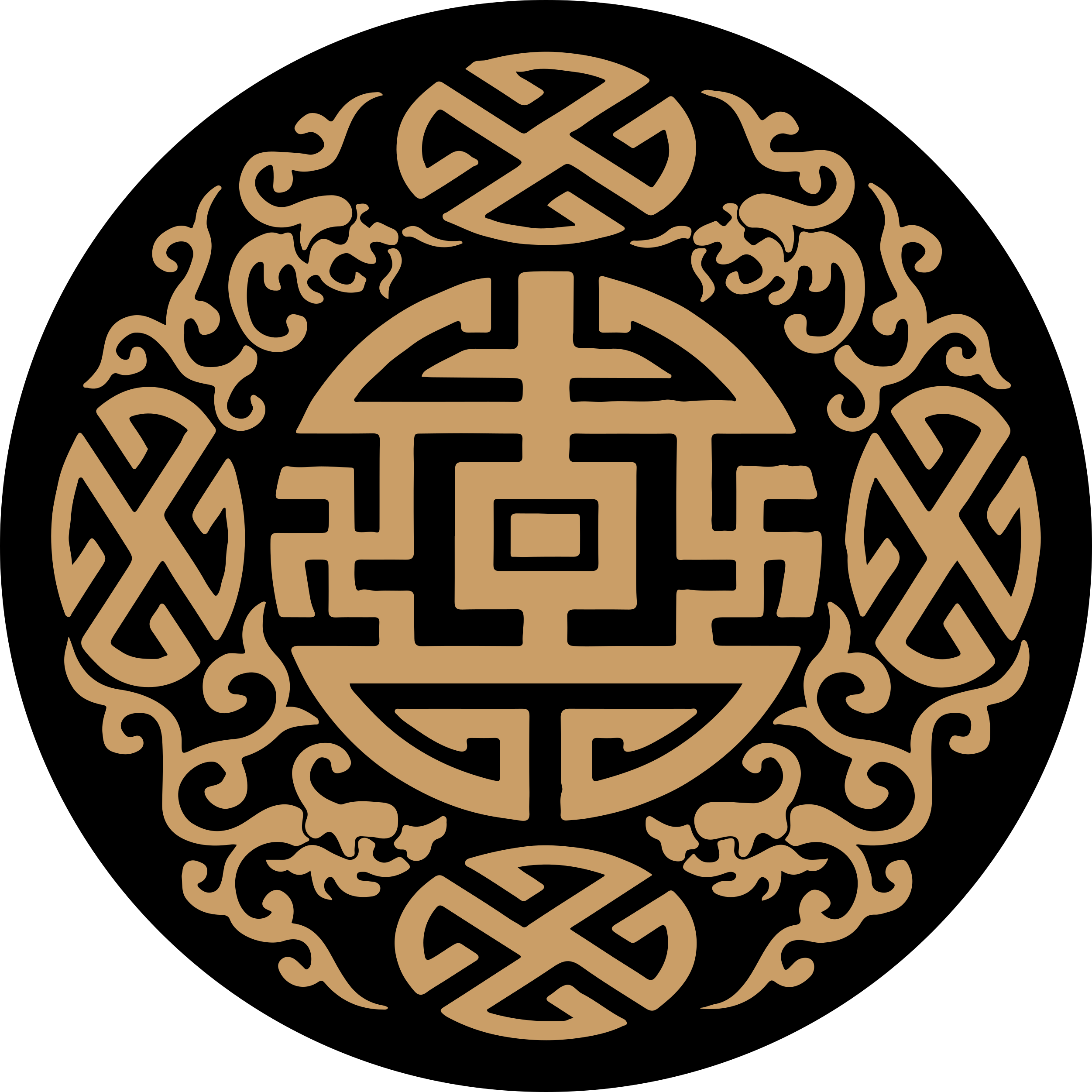 Alfombra vinílica redonda motivo de símbolo cultural - TenVinilo