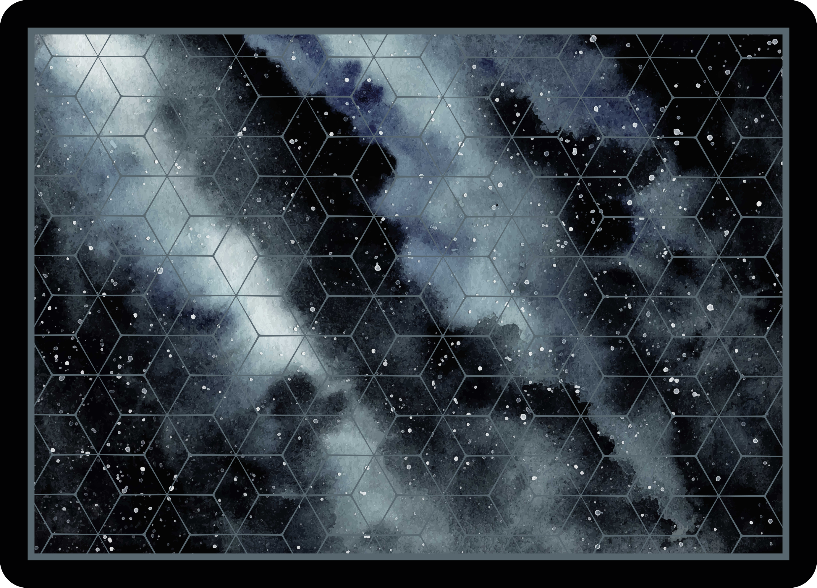 Alfombra vinílica juvenil patrón de galaxia hexagonal - TenVinilo