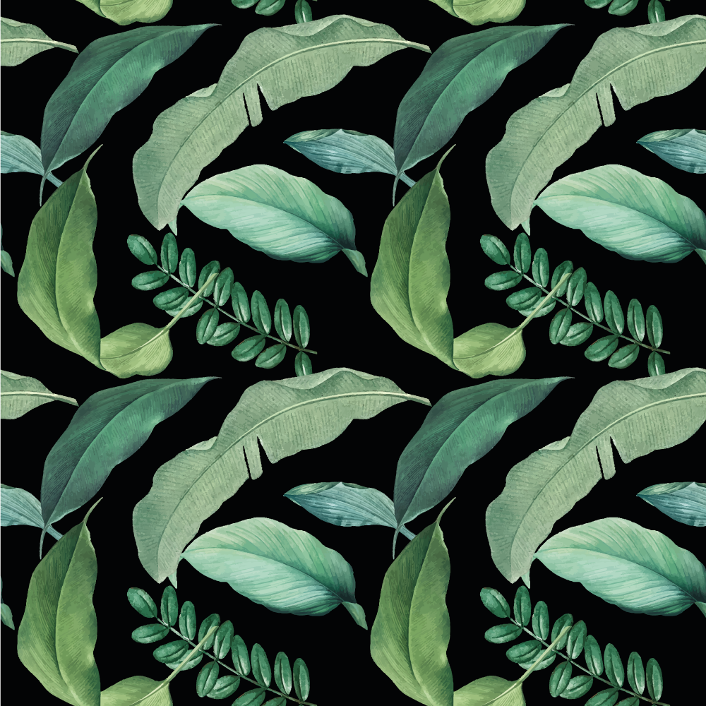 Alfombra vinílica naturaleza botánico de hojas verdes - TenVinilo