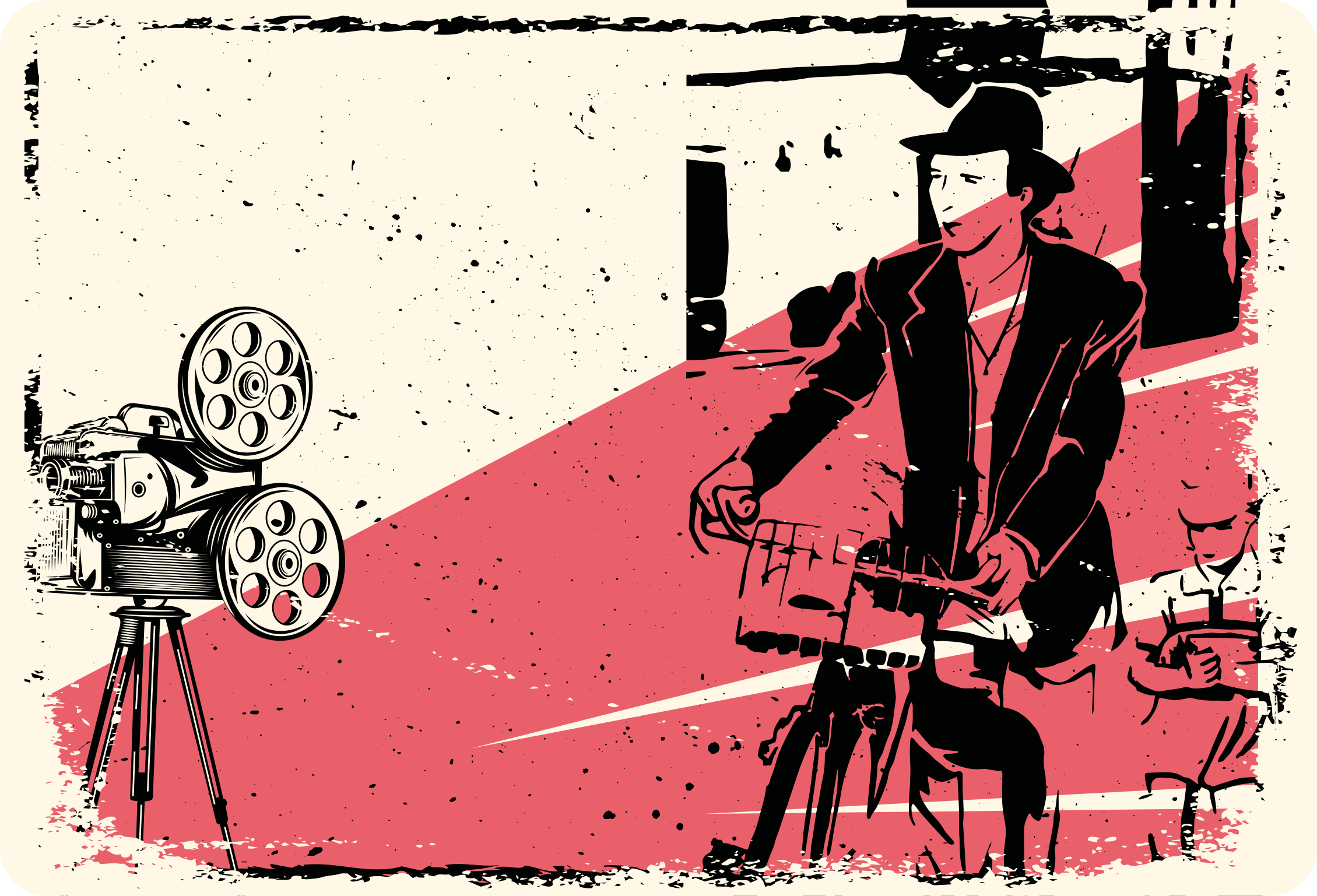 Alfombra vinílica vintage escena de película clásica - TenVinilo