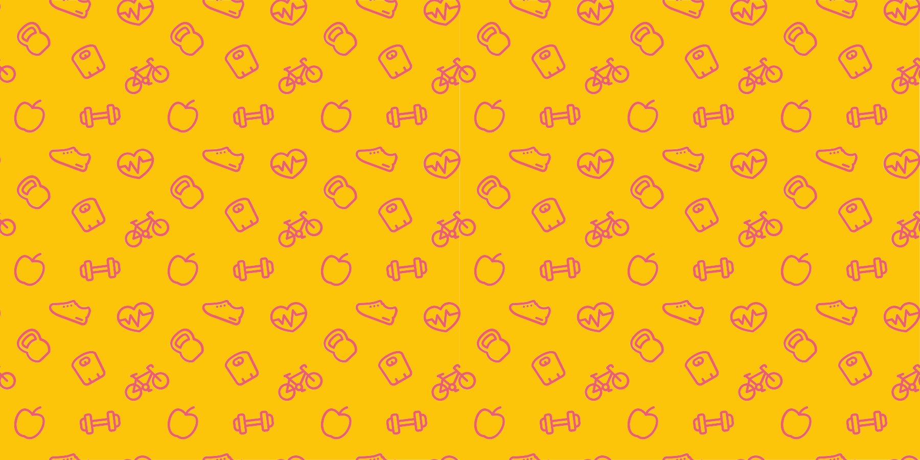 Alfombra vinílica salón Doodle iconos de salud y fitness - TenVinilo