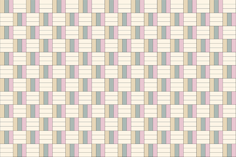 Alfombra vinílica hidráulica Patrón triple "estilo kawaii" - TenVinilo