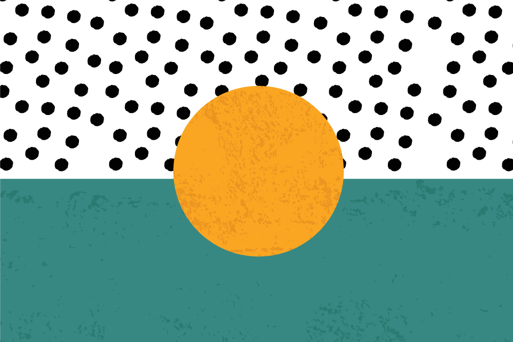 Alfombra vinílica minimalista círculo y puntos - TenVinilo