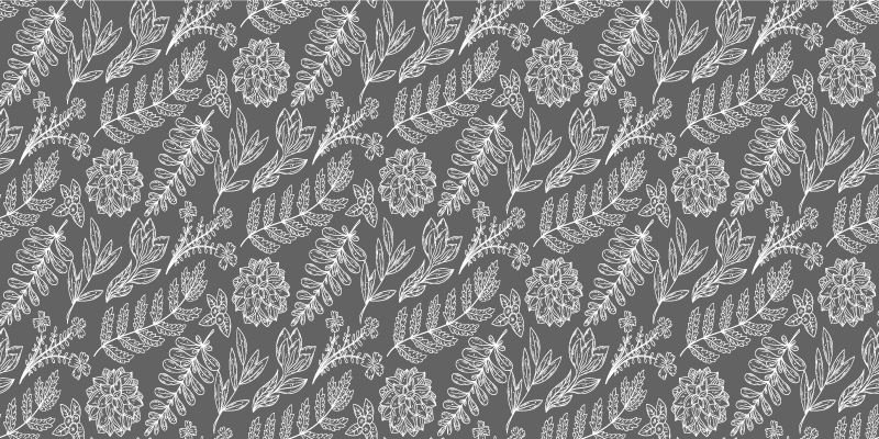 Alfombra vinílica flores patrón de follaje floral - TenVinilo