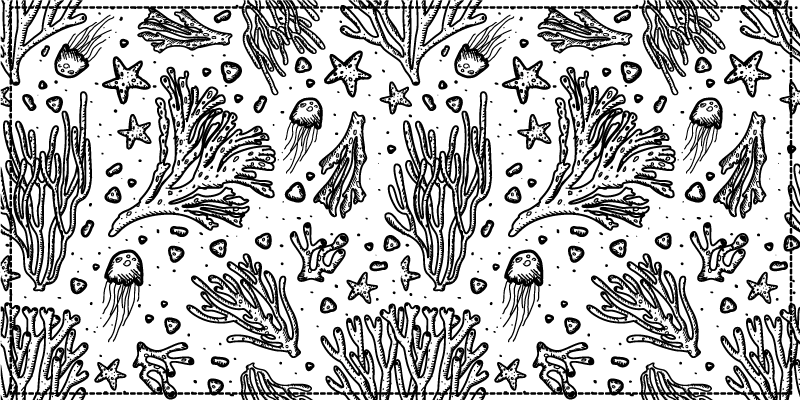 Alfombra de vinilo animal monochrome Ocean Motif - TenVinilo