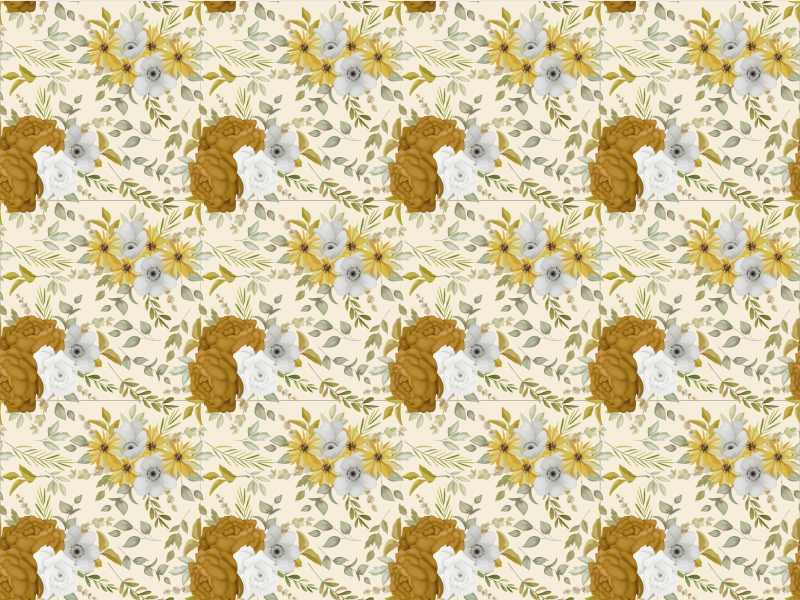 Alfombra vinilo flores diseño de hojas botánicas - TenVinilo