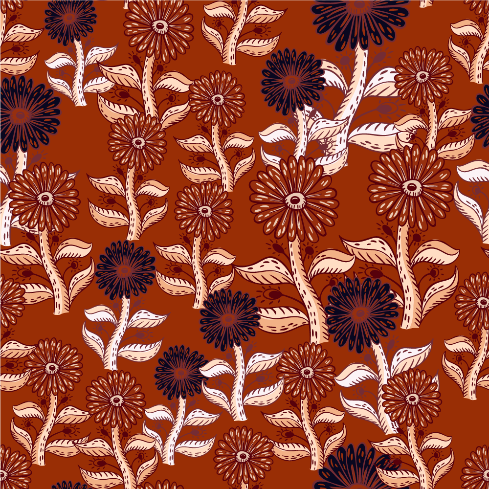 Alfombra vinílica flores armonía floral - TenVinilo