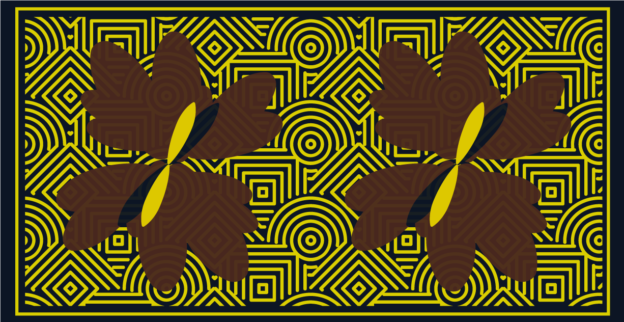 Alfombra vinílica geométrica contraste floral geométrico - TenVinilo