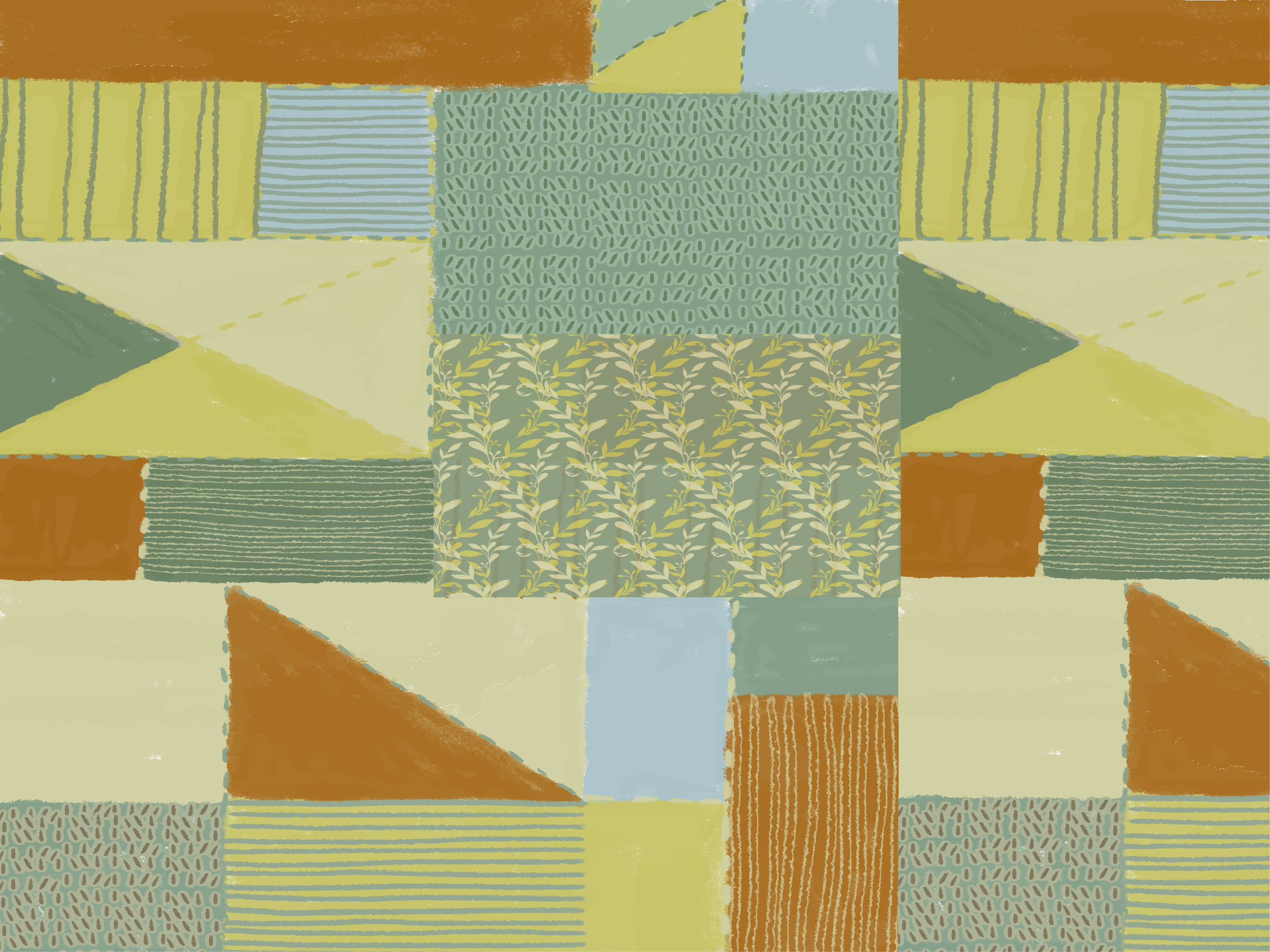 Alfombra vinílica geométrica tapiz de patchwork geométrico - TenVinilo