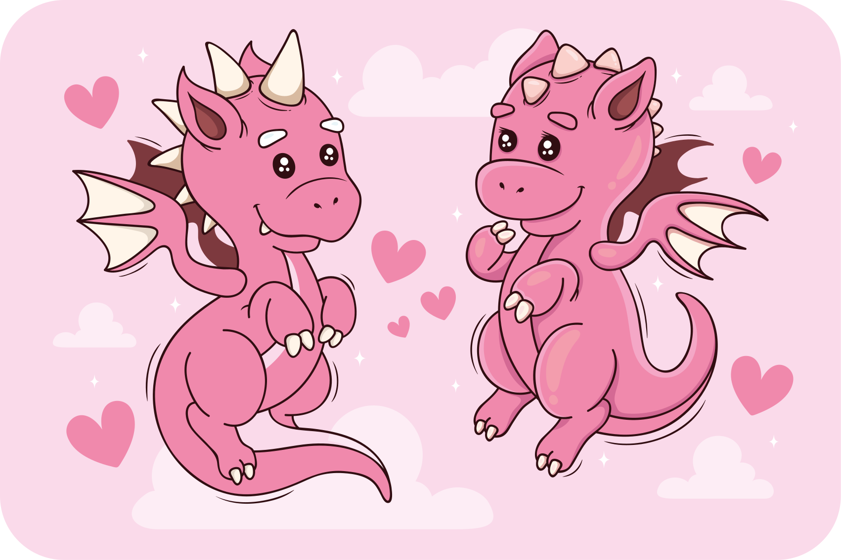 Alfombra vinílica bebé Dragones rosas - TenVinilo