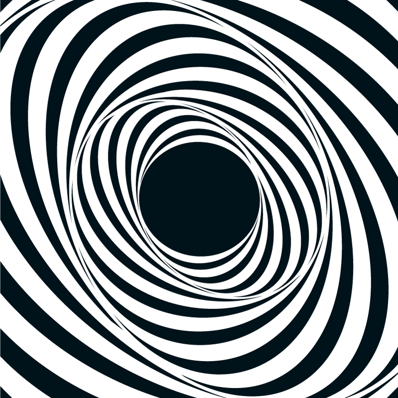 Alfombra vinílica geométrica patrón de remolino blanco negro - TenVinilo