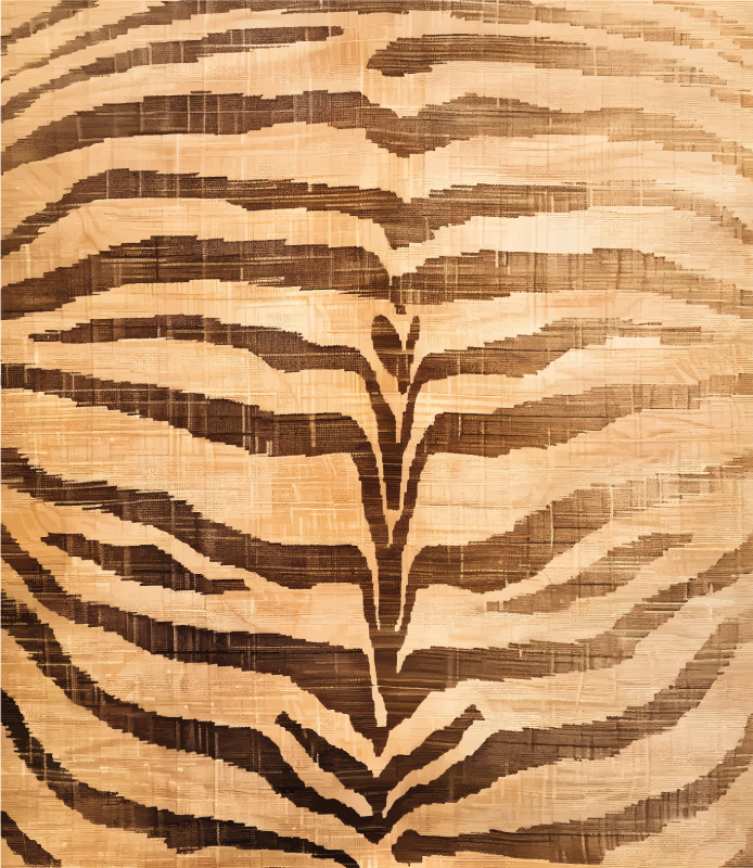 Alfombra vinílica beige rayas de tigre - TenVinilo