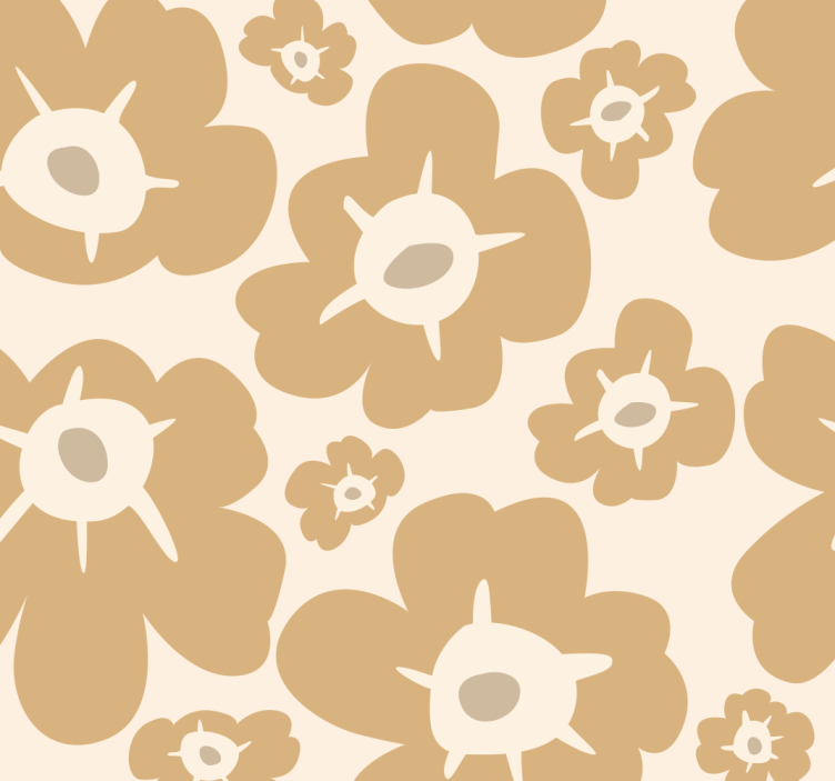 Papel tapiz flores amapolas beige - TenVinilo