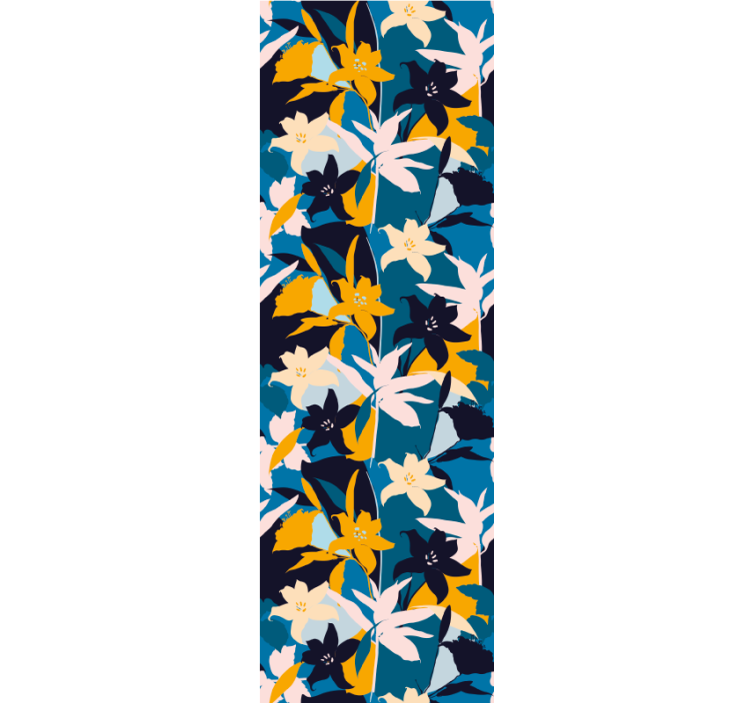 Papel tapiz flores patrón abstracto colorido - TenVinilo