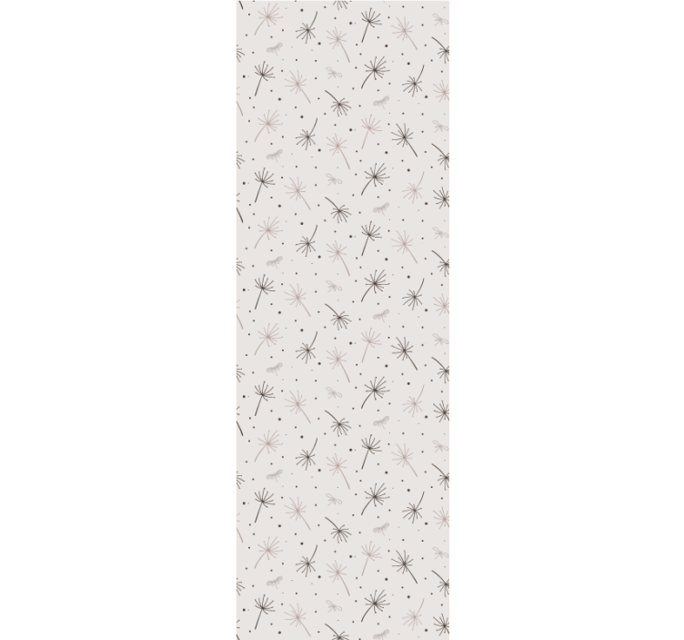 Papel tapiz flores inspiración de diente de león gris - TenVinilo